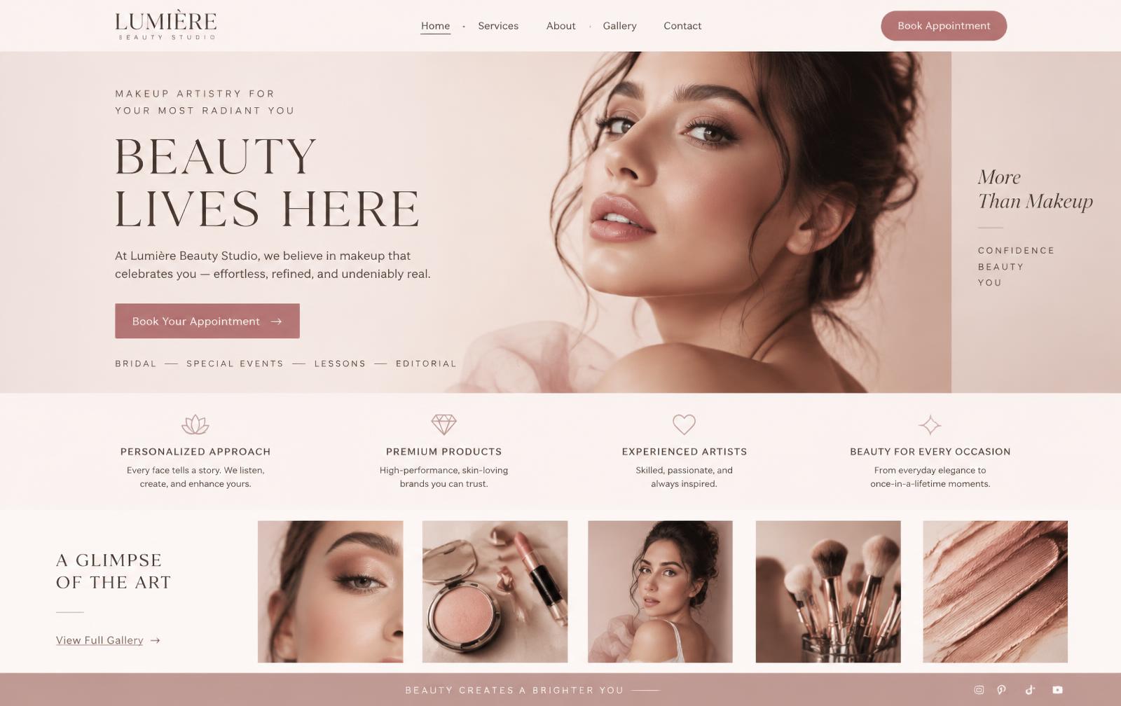 Design concept: beauty studio website